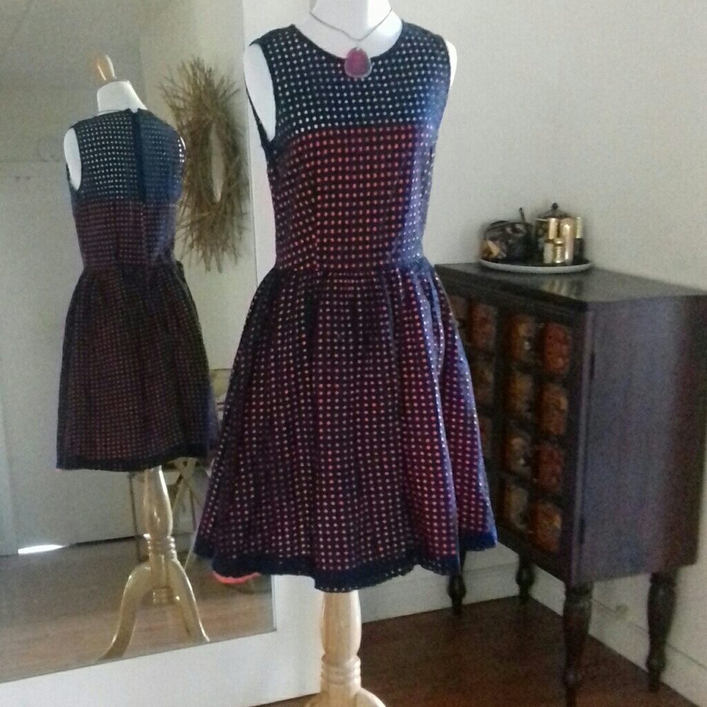 French Connection Blue/Orange Dress, Size 6 - Picture 1 of 6